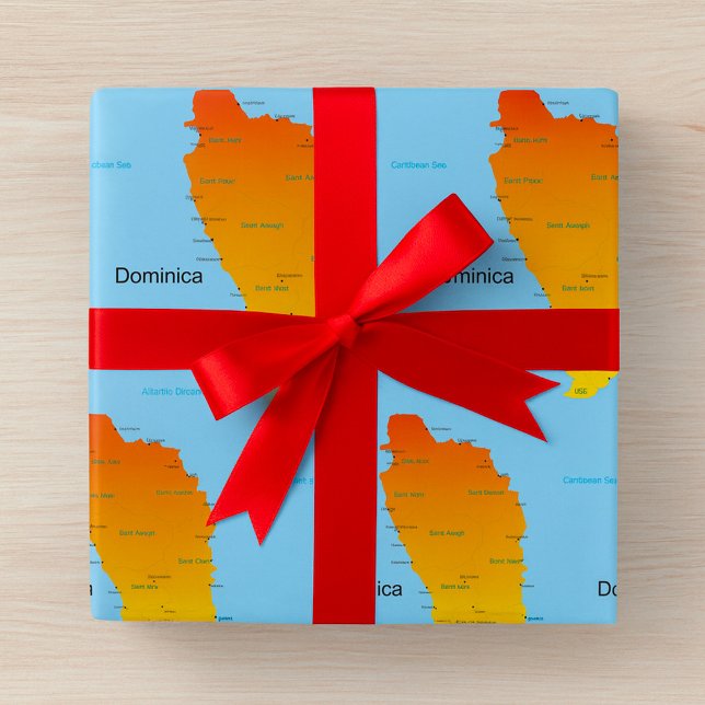 Map Of Dominica Wrapping Paper (Creator Uploaded)