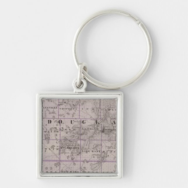Map of Douglas and Pope Counties, Minnesota Key Ring (Front)