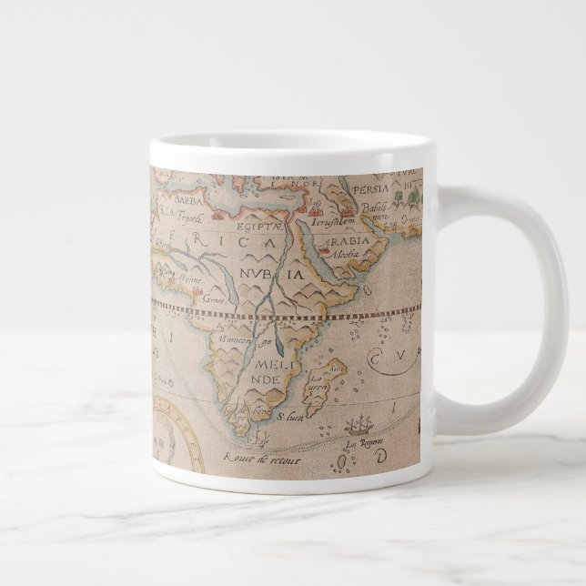 Map of Drake's Circumnavigation of the Globe Large Coffee Mug (Right)