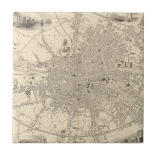 Map of Dublin, Ireland Ceramic Tile
