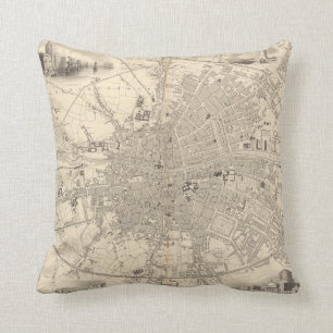 Map of Dublin, Ireland Cushion