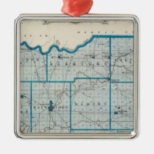 Map of Dubois County Metal Ornament