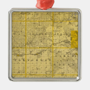 Map of Dubuque County Metal Ornament