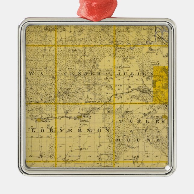 Map of Dubuque County Metal Ornament (Front)