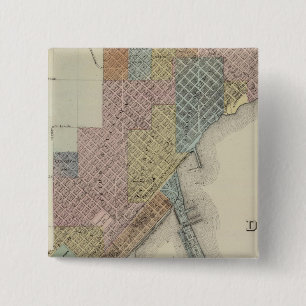 Map of Duluth, St. Louis County, Minnesota 15 Cm Square Badge