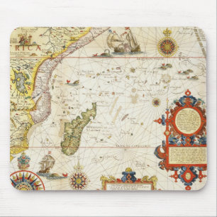 Map of East Africa and Madagascar, 1596 (hand colo Mouse Pad