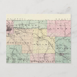 Map of Eau Claire County, State of Wisconsin Postcard