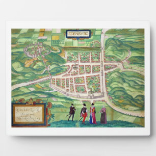Map of Edinburgh, from 'Civitates Orbis Terrarum' Plaque