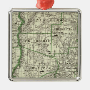 Map of Edwards & Wabash counties and Albion Metal Tree Decoration