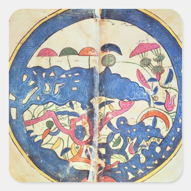 Map of Egypt, 1348 Square Sticker (Front)