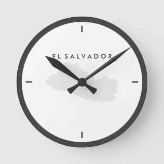 Map of El Salvador Round Clock