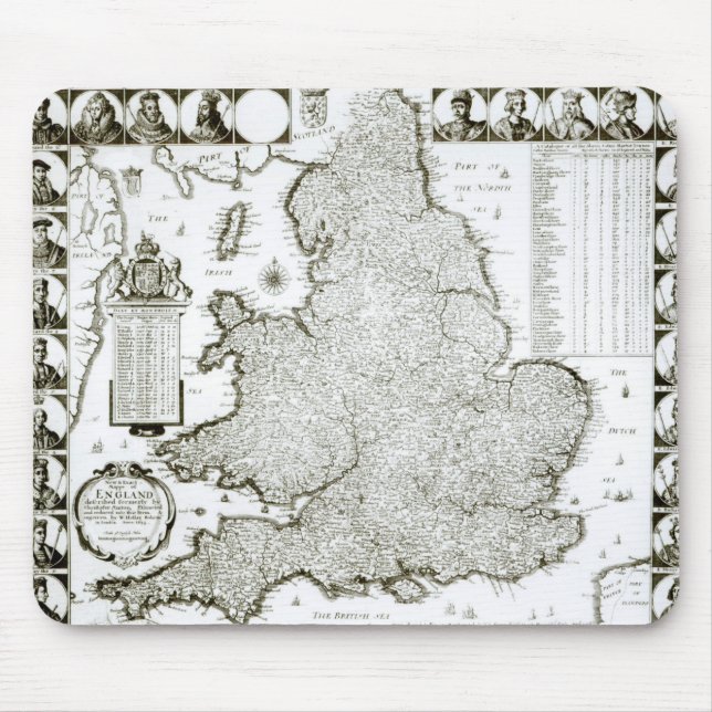 Map of England and Wales, 1644 Mouse Pad (Front)