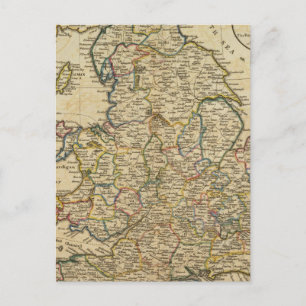 Map of England and Wales Postcard