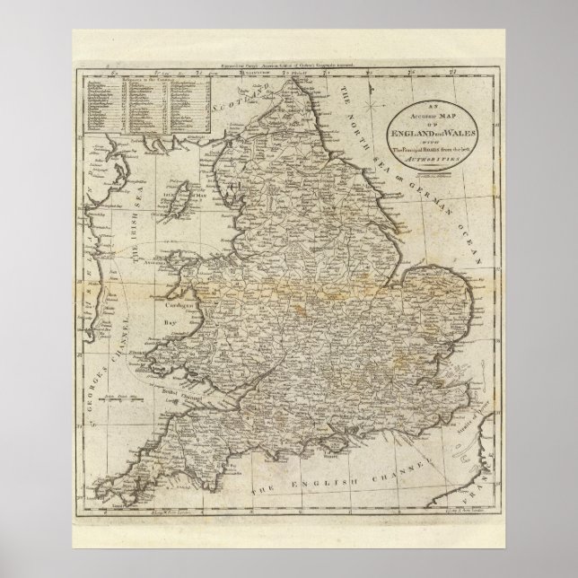 Map of England and Wales Poster (Front)