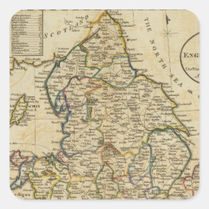 Map of England and Wales Square Sticker