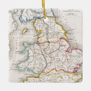 Map of England Britannia Antiqua Ceramic Ornament
