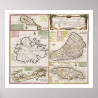 Map of English Colonies in the Caribbean, pub. by