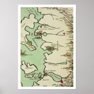 Map of Epirus for 'Andromache' by Jean Racine, fro Poster