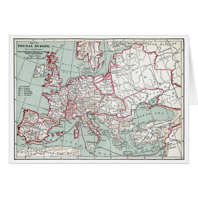 MAP OF EUROPE, 12th CENTURY (Front Horizontal)