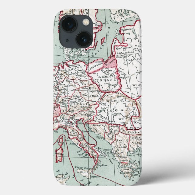 MAP OF EUROPE, 12th CENTURY Case-Mate iPhone Case (Back)