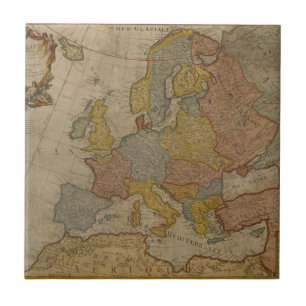 Map of Europe 1700 Ceramic Tile