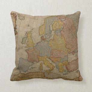 Map of Europe 1700 Cushion