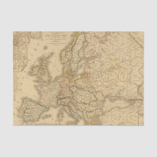 Map of Europe 2 Tissue Paper (Front)