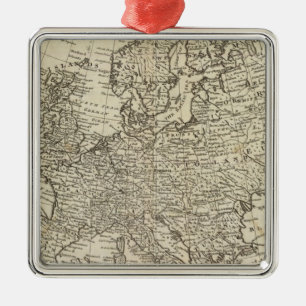 Map of Europe 3 Metal Tree Decoration