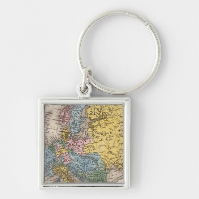 Map of Europe 4 Key Ring (Front)