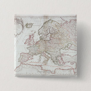 Map of Europe 7 15 Cm Square Badge