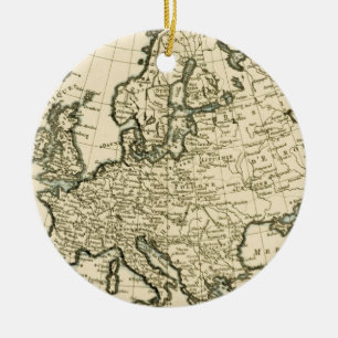 Map of Europe by Guillaume Raynal Ceramic Ornament