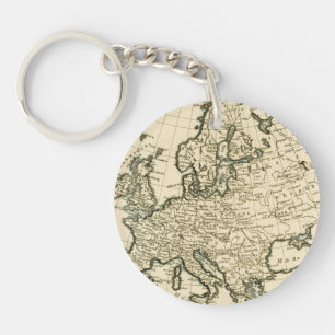 Map of Europe by Guillaume Raynal Key Ring