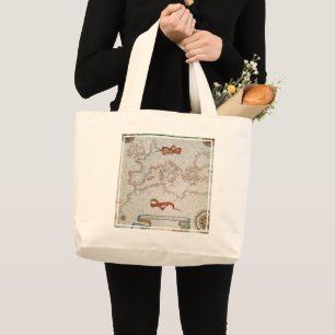 Map of Europe & Coasts of North Africa Large Tote Bag