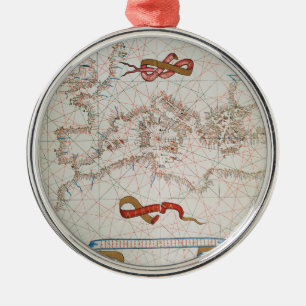 Map of Europe & Coasts of North Africa Metal Ornament