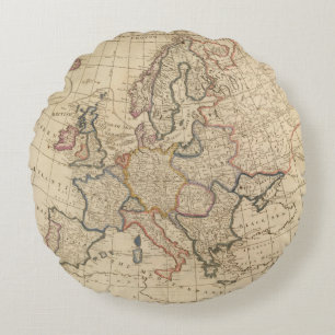 Map of Europe Round Cushion