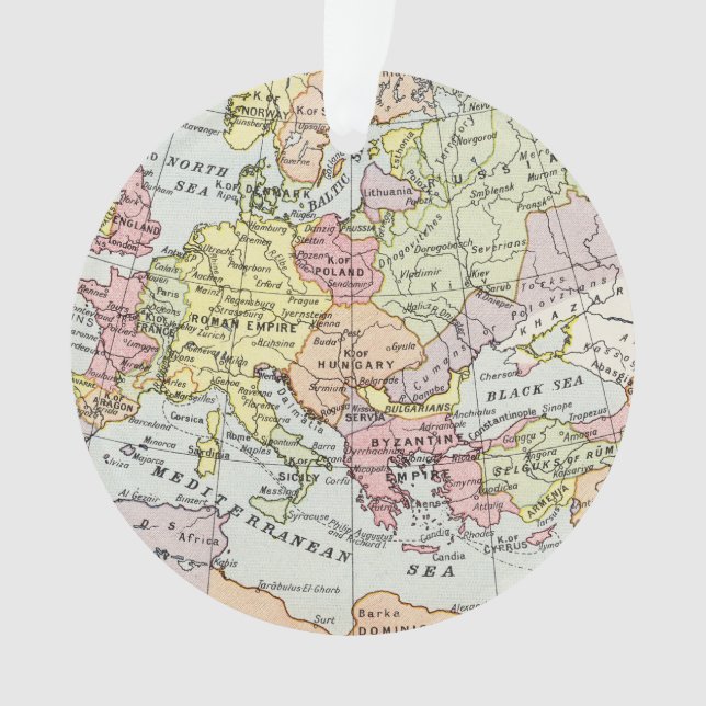 Map of Europe | The Third Crusade Ornament (Front)