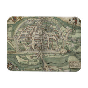 Map of Exeter, from 'Civitates Orbis Terrarum' by Magnet