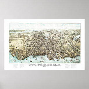 Map of Fall River, Massachusetts in 1877 Poster