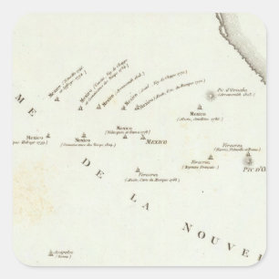Map of false position in Mexico Square Sticker