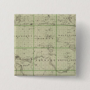 Map of Faribault County, Minnesota 15 Cm Square Badge