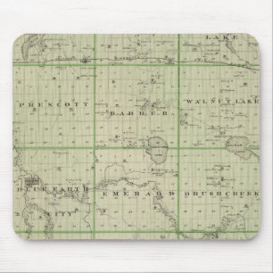 Map of Faribault County, Minnesota Mouse Pad