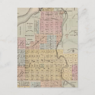 Map of Faribault, Rice County, Minnesota Postcard