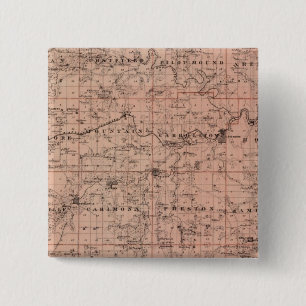 Map of Fillmore County, Minnesota 15 Cm Square Badge