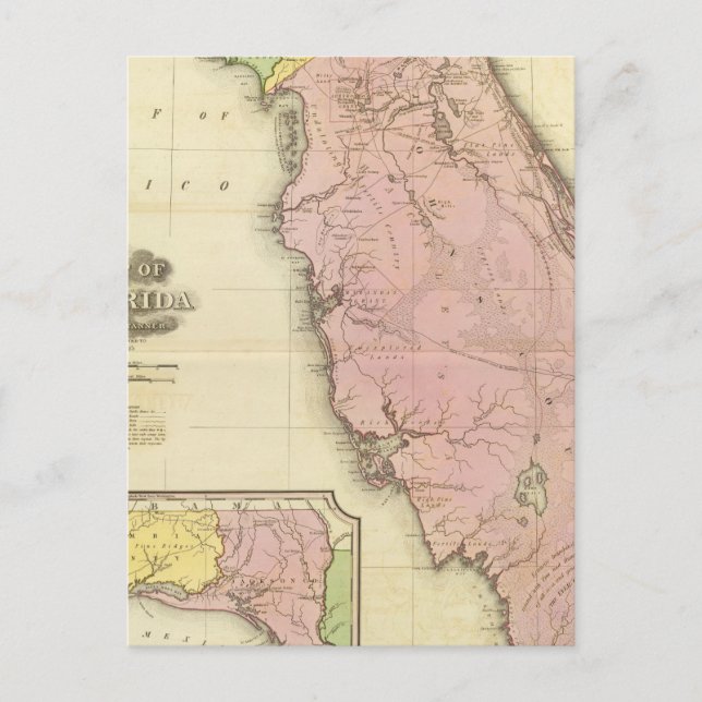 Map of Florida 2 Postcard (Front)