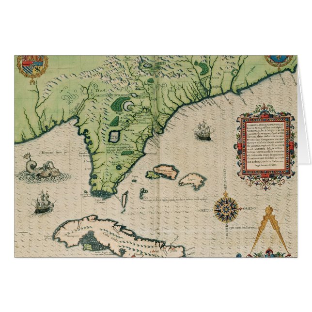 Map of Florida, from 'Brevis Narratio' (Front Horizontal)