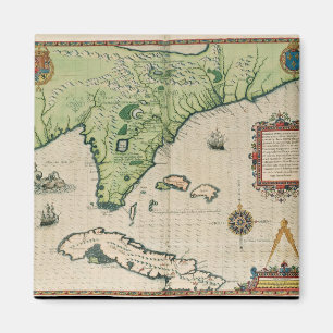Map of Florida, from 'Brevis Narratio' Magnet