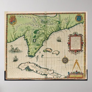 Map of Florida, from 'Brevis Narratio' Poster