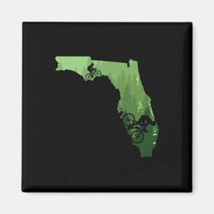Map Of Florida Mountain Bike Rider Mtb Biking Moun Magnet
