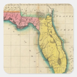 Map Of Florida Square Sticker