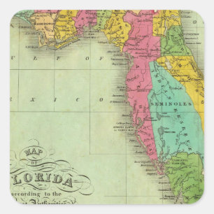 Map of Florida Square Sticker